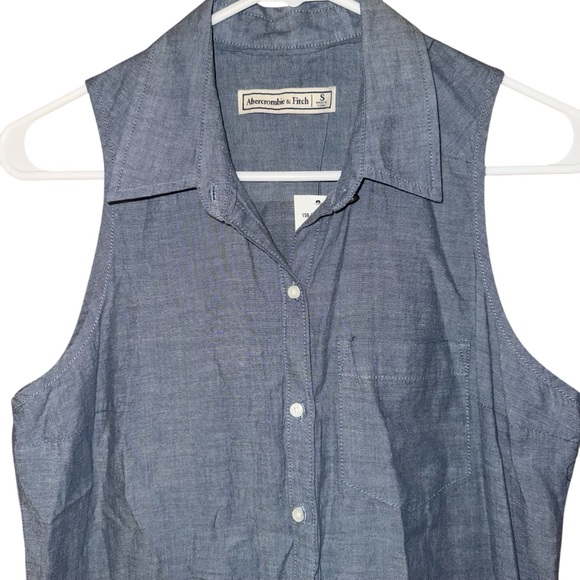 Abercrombie & Fitch Chambray Denim Cotton One Piece Romper Sz Small new nwt - Picture 2 of 13